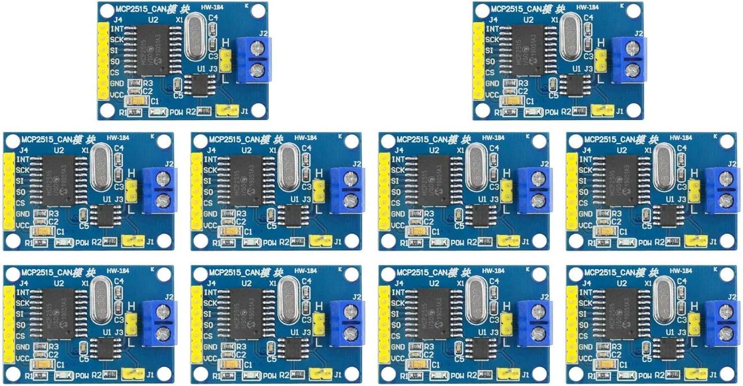 XINGYHENG 5Pcs MCP2515 CAN Bus Module TJA1050 Receiver SPI Module DC 5V Power Supply Converter (Pack of 2)