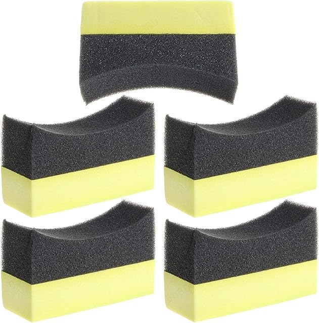 Lindle Car Automotive Foam Sponge Pad Curved 5pcs Wheel Washer Tyre Tire Dressing Applicator