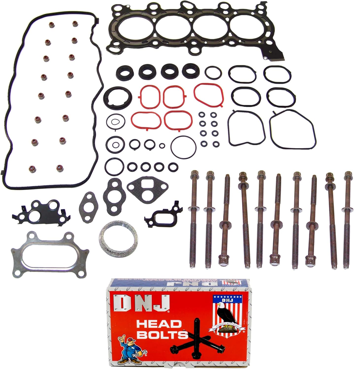 DNJ HGB246 Cylinder Head Gasket set with Head Bolt Kit For 2006-2019 Honda Civic 1.8L 1799cc L4 SOHC