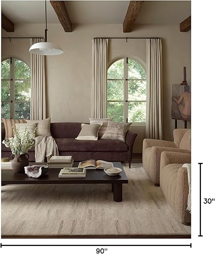 Miniatura 2 de Loloi Amber Lewis x Loloi Rocky Collection ROC-04 - Alfombra de pasillo color marfil  paloma, 2 pies 6 pulgadas x 7 pies 6 pulgadas