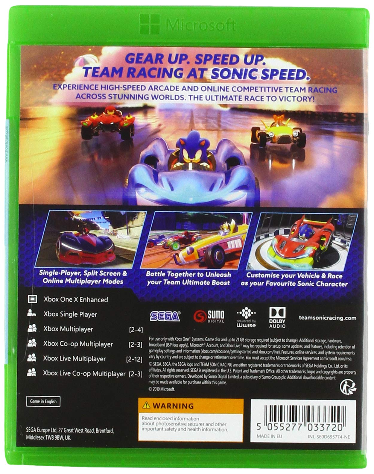 Team Sonic Racing - Jeu Xbox One - NEUF Sous Blister - Édité Par SEGA