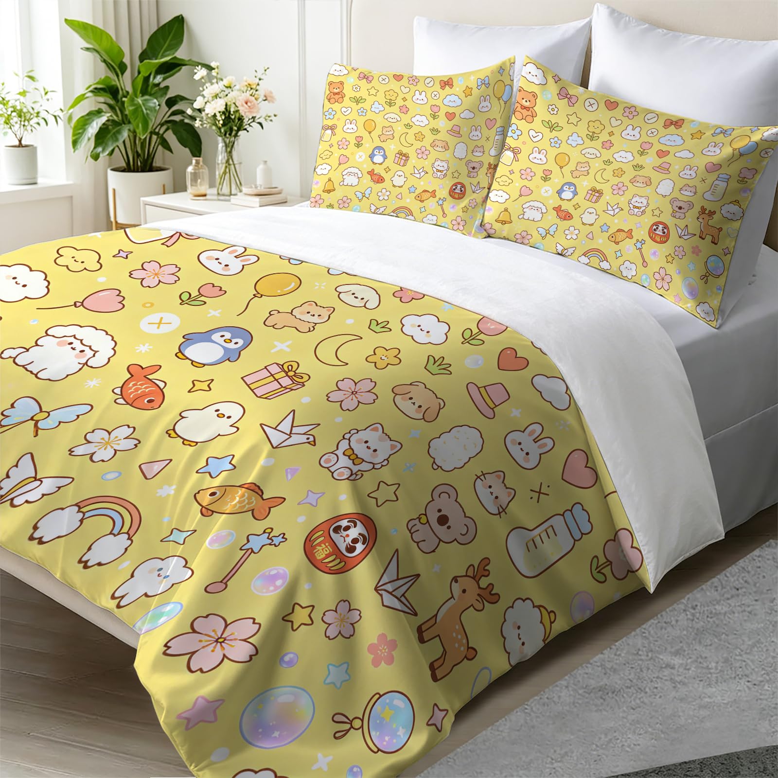 Housse de couette dessins animés 135x200 zippée pour en finir avec la couette qui glisse du lit