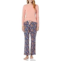 Amazon Essentials Pigiama con Maglia a Maniche Lunghe e Pantaloni in Flanella Leggera Donna