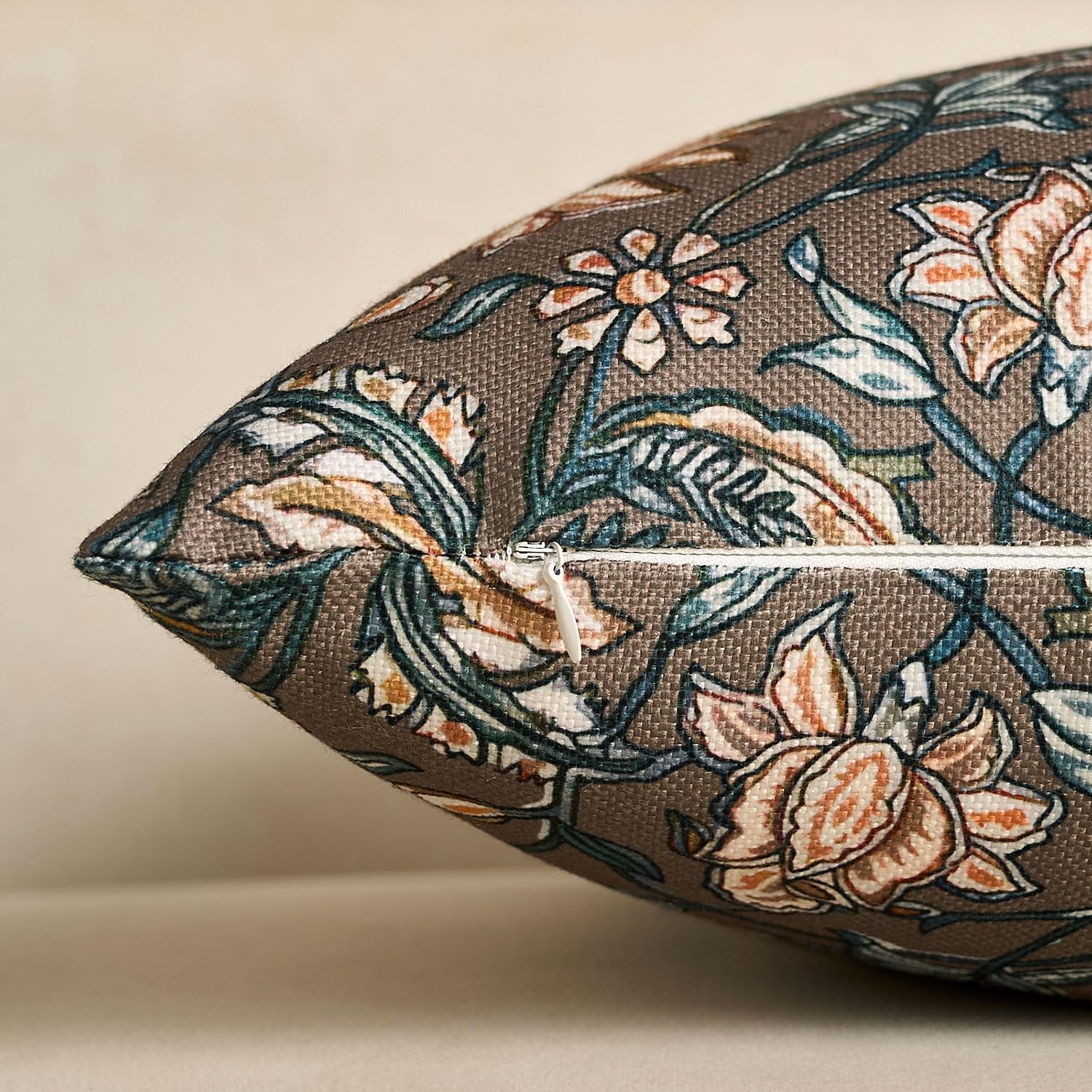 Floral Decorative Lumbar Pillow Covers 12x20 Farmhouse Floral Throw Pillow Covers Taupe Accent Long Cushion Covers for Couch Sofa Bedroom Living Room Home Decor Outdoor Midcentury Pillowcases Set of 2 - Image 5