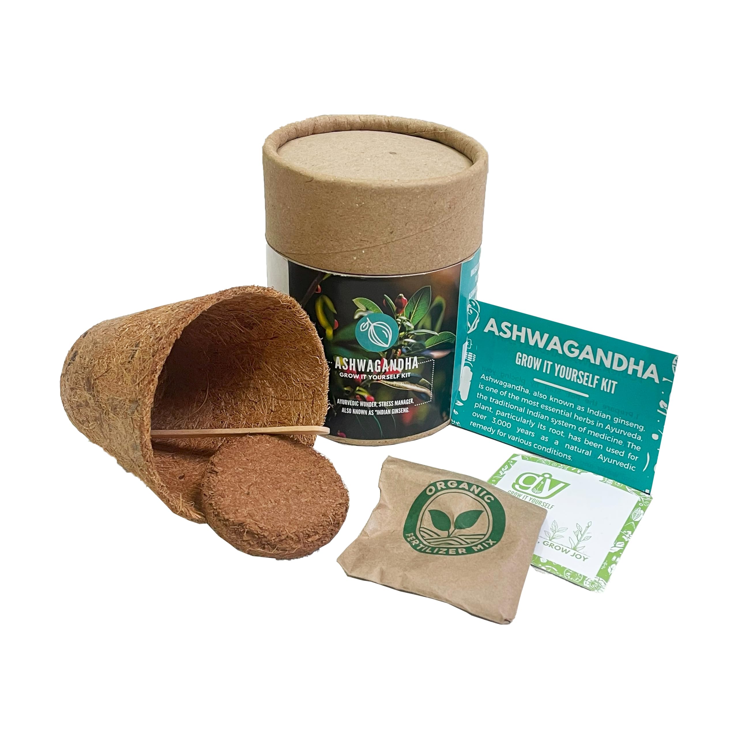 REGAL HOMEWARE Ashwagandha Seeds with Coir Pot, Seed Germination Kits 100% Eco-Friendly Biodegradable Garden Nursery Coco Natural Cup kit