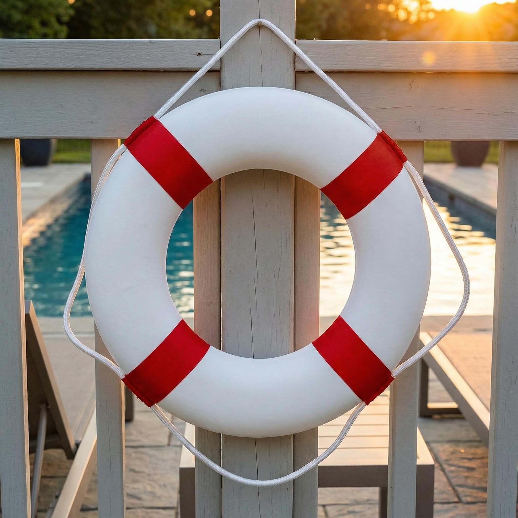 20 inch/50cm Pool Safety Ring Life Preserver Ring Buoy, Swimming Swim Foam Ring Pool Buoy Pool Rings Throw Ring Life Preserver Ring for Pool Wall Decoration