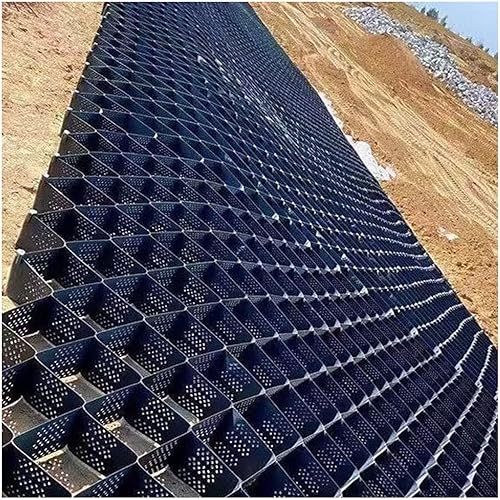 Anbomom Calzada de geomalla de 2 pulgadas, estabilizador de rejilla de tierra para aceras, para grava, cemento, arena, pavimentadora de rejilla