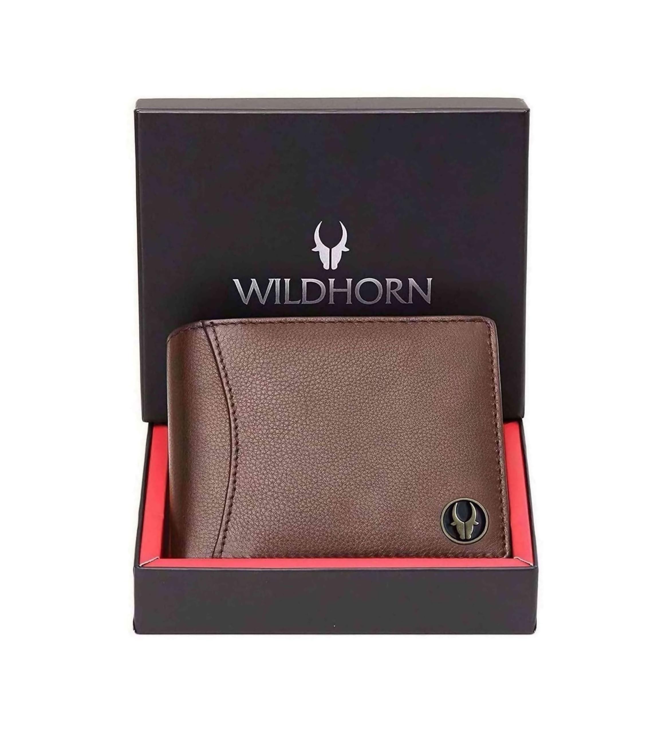 WildHornRfid Protected Leather Wallet For Men, Brown