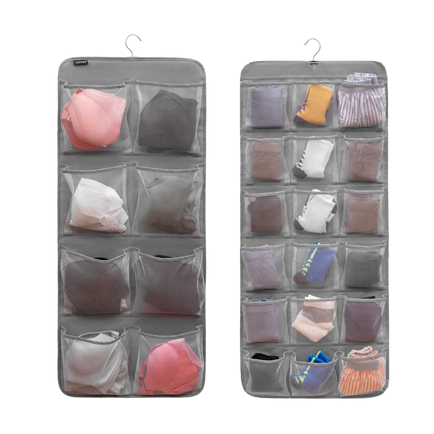 Organizador Zapatos Bebé ANZORG - 30 Bolsillos, Colgante, Gris, Para Armario