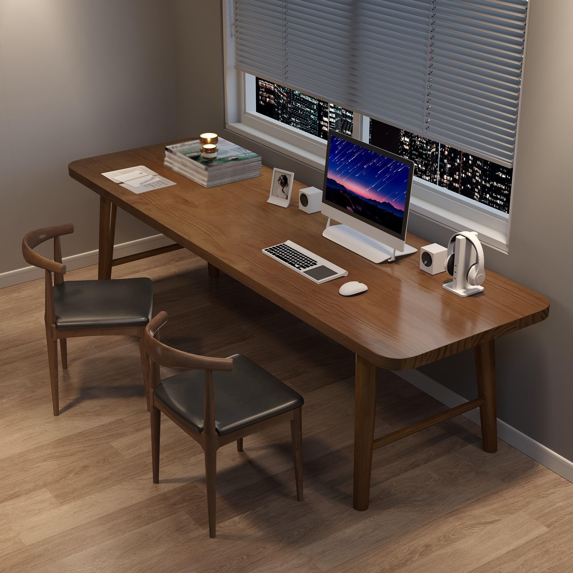 Schreibtisch Einfacher Massivholz-Schreibtisch, Computertisch, Desktop-Schreibtisch for Zuhause, Arbeitszimmer, rechteckiger Büro-Schreibtisch, Werkbank Büro Desk(B,180 * 60 * 75cm)