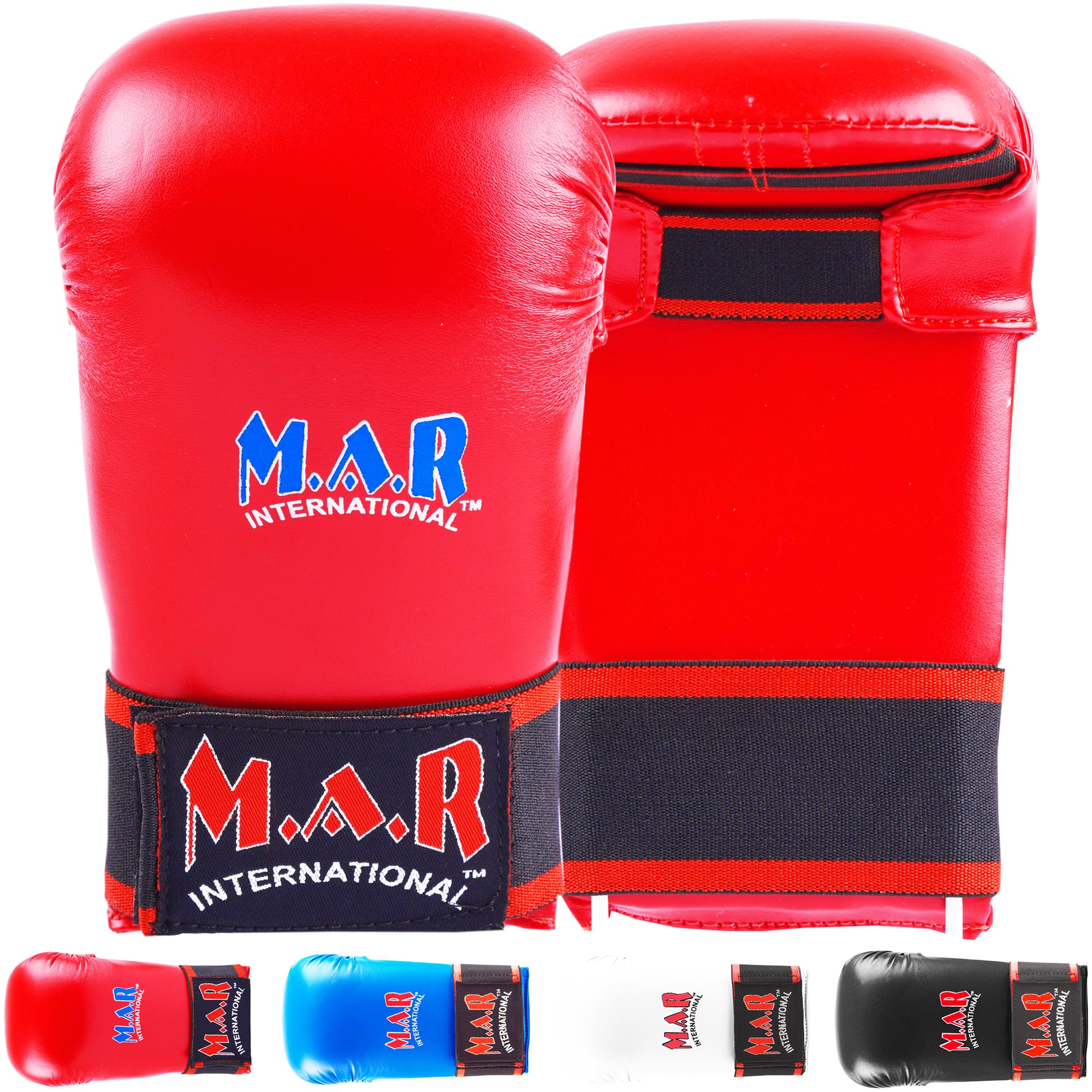 MAR | Red Karate Mitts for Martial Arts Fighting, Sparring & Training Gloves, Lightweight MMA Gloves, Karate Mitts, Molded Foam Padding Semi-Contact Gloves, Mixed Martial Arts Gloves (X-Large)