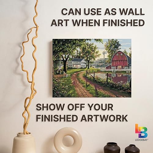 Miniatura 9 de Ledgebay - Pintura por número para adultos  Kits de pintura por números, pintura sin arrugas por números para adultos principiantes, 16 x 20