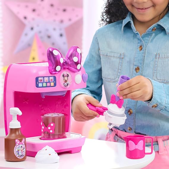 Disney Jr. Minnie Mouse Rise & Shine Bowrista Set, Play Espresso Machine