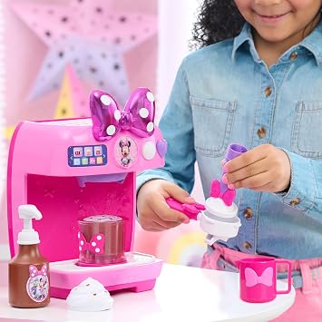 Disney Jr. Minnie Mouse Rise & Shine Bowrista Set, Play Espresso Machine