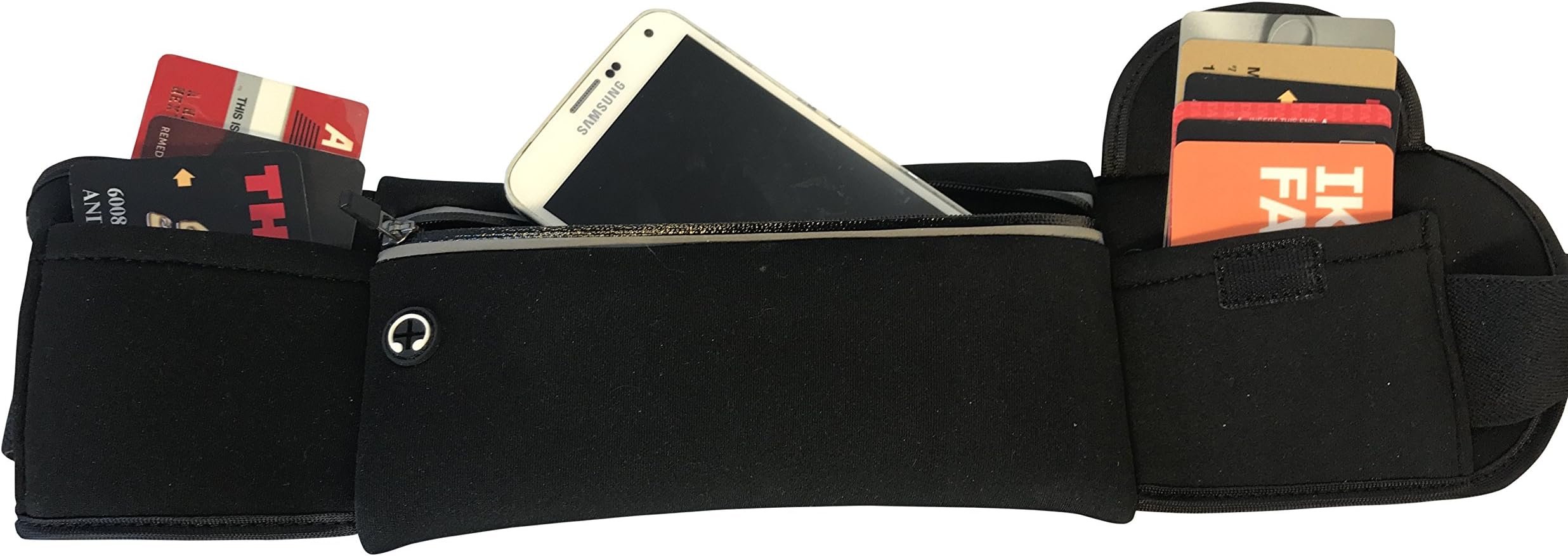 Adjustable Walking Belt - Running Waist Pouch Belt - for iPhone 6, 7, 8, 10 - Android.Security Travel Waist Pack: Men and Women. Adjustable Water Resistant Reflective Neoprene for Smartphones