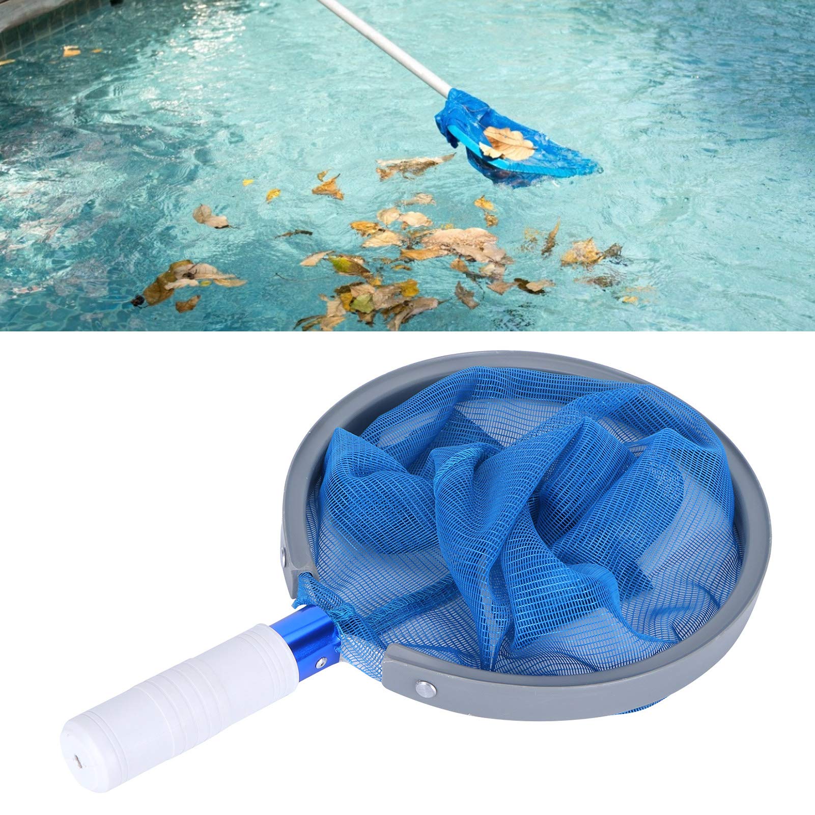 Blue Pool Skimmer Efficace Rete a Maglie Fini Rete a Testa Larga Senza Sforzo Borsa Profonda Leggera per Strumento di Pulizia della Piscina
