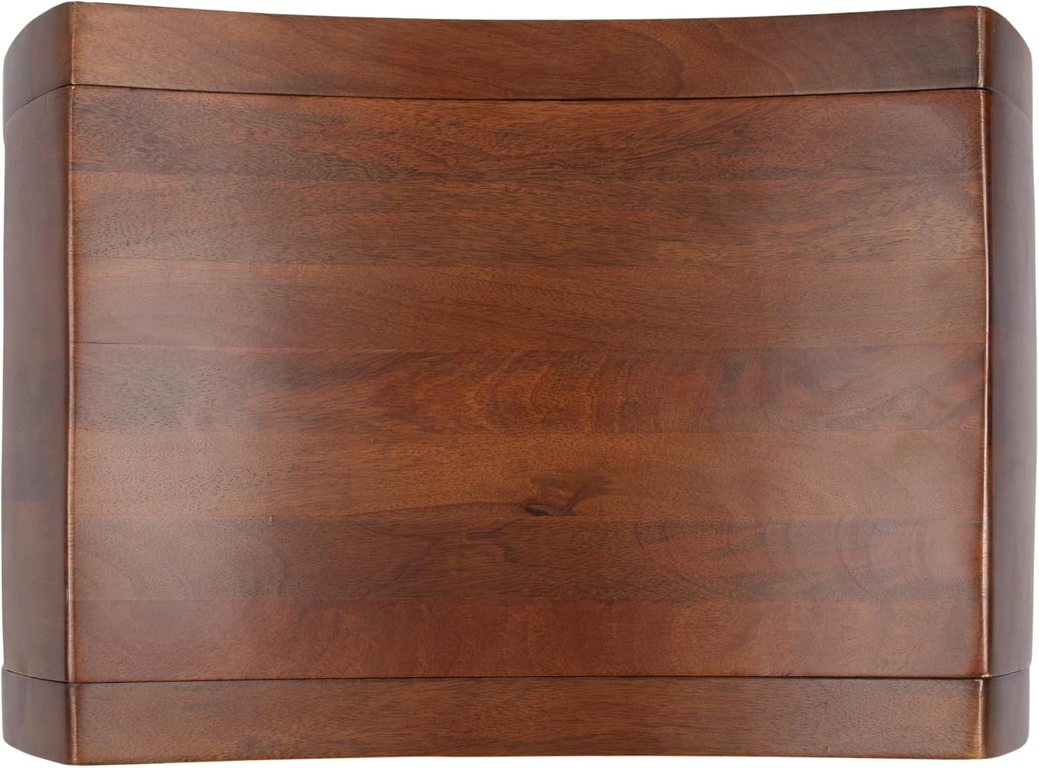 Kate and Laurel Loviisa Modern Mango Wood Bedroom Vanity Stool, 22 x 14 x 18, Walnut Brown, Transitional Curved Ottoman Table for Use as Side Table or Living Room Chair Decor or Storage