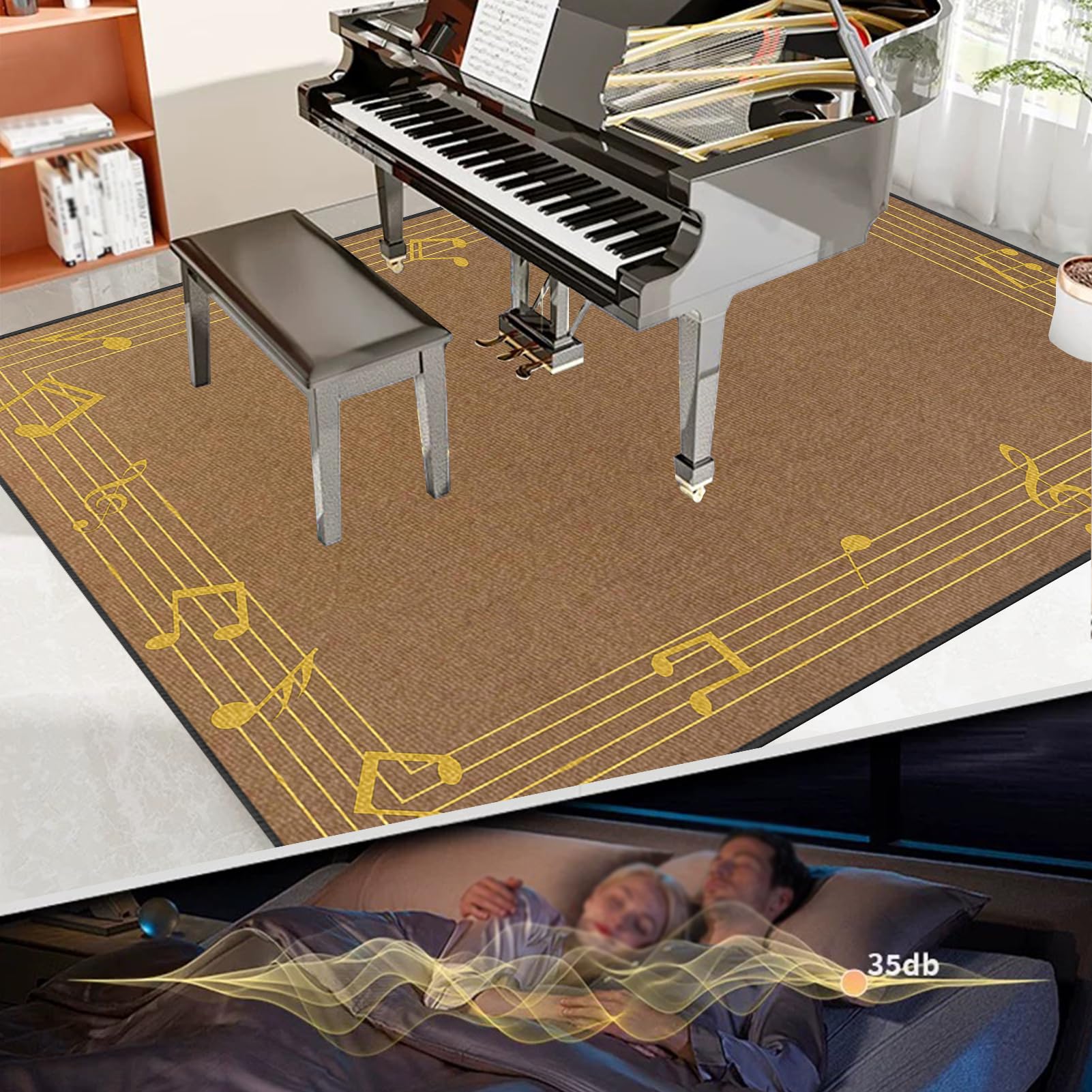 Dywan perkusyjny, elektroniczny, jazzowy, perkusja, zestaw perkusyjny, do instrumentów basowych, perkusji, mata chroniąca przed hałasem, antypoślizgowy dywanik bębnowy, 180 x 140 cm