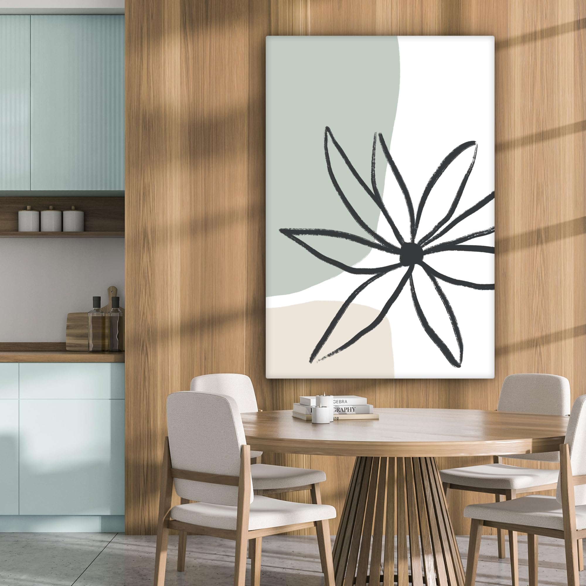 MuchoWow© Stampe su Tela moderne Quadro Moderno Soggiorno Quadretti da | 80x120 cm - Parete Room Decor Moderno - Fiore - Pastello - Minimalismo