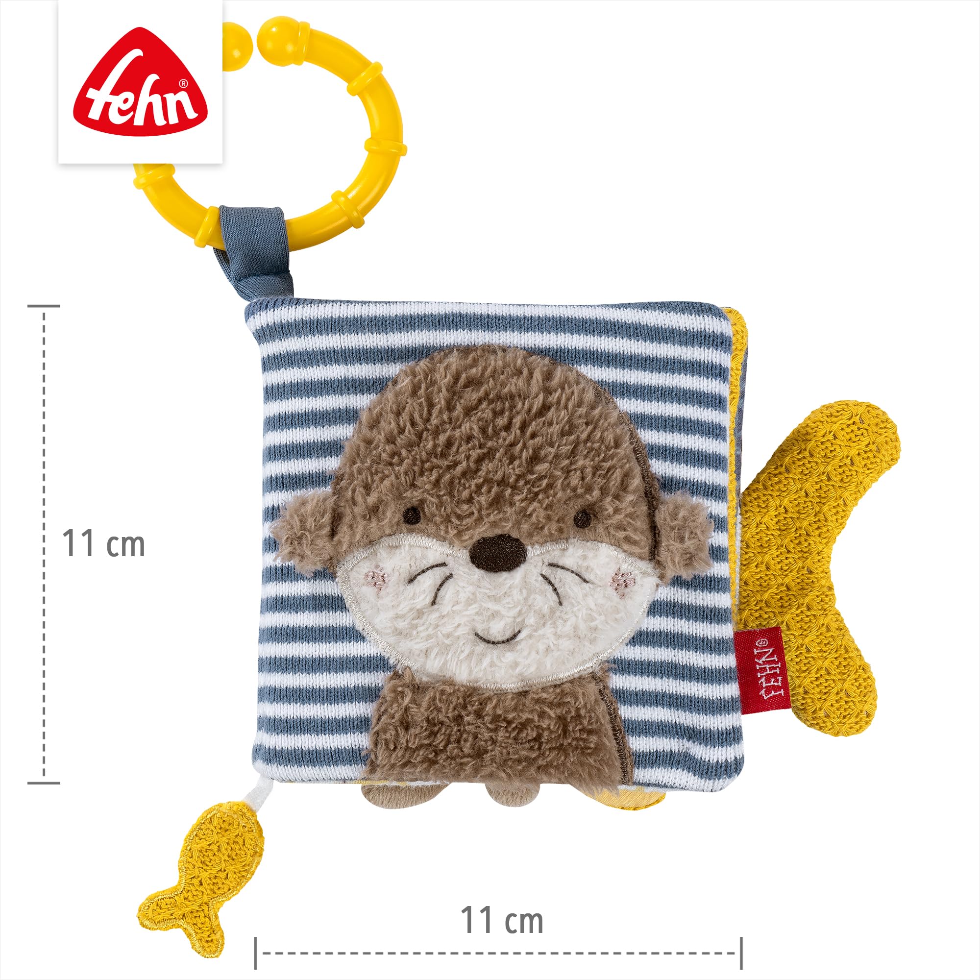Fehn Stoffbuch Otter – Fühlbuch mit Tier-Motiven: 8 Seiten mit spannenden Farben & Funktionen zum Fühlen, Greifen und Staunen - ein perfekter Begleiter für zuhause & unterwegs