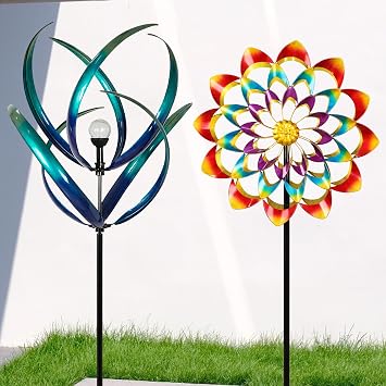 Solar Peacock Wind Spinner and Rainbow Wind Spinner