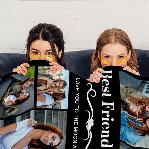 Miniatura 10 de Manta personalizada con fotos para hermanas, manta de collage personalizada para mejores amigos, idea de regalo de cumpleaños única