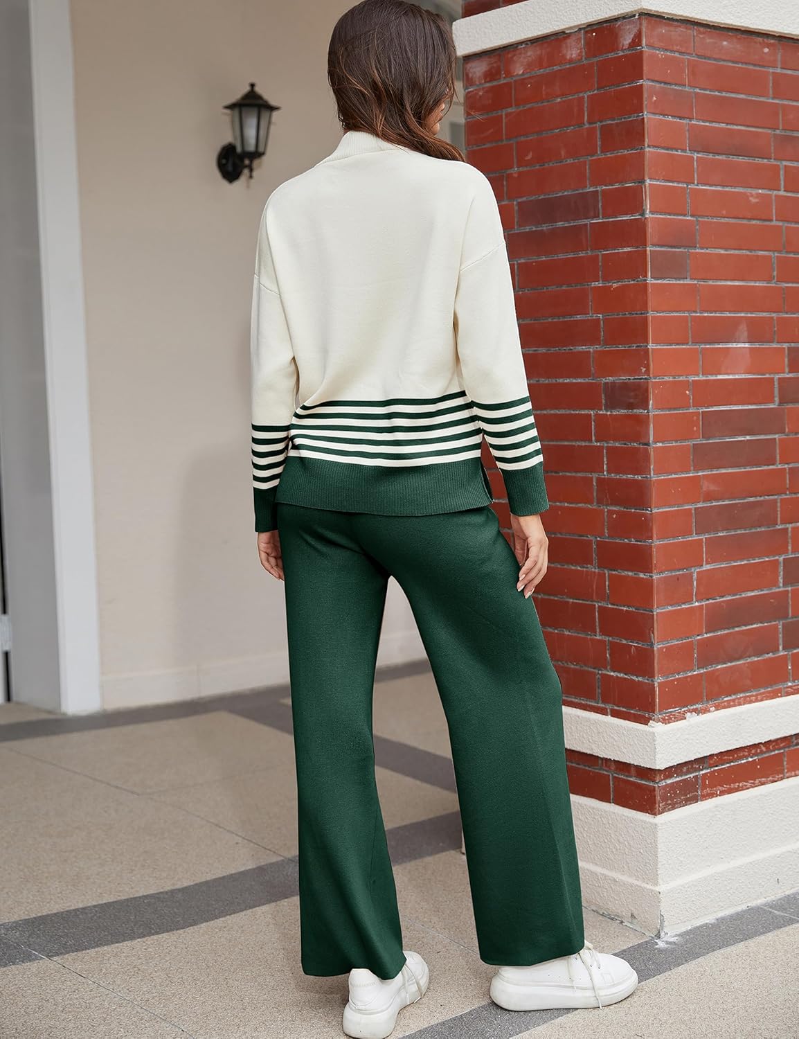 Tanming Women's Lounge Sets 2 Piece Outfits Knitted Pullover Sweater Tops Wide Leg Pants Tracksuit - Image 6