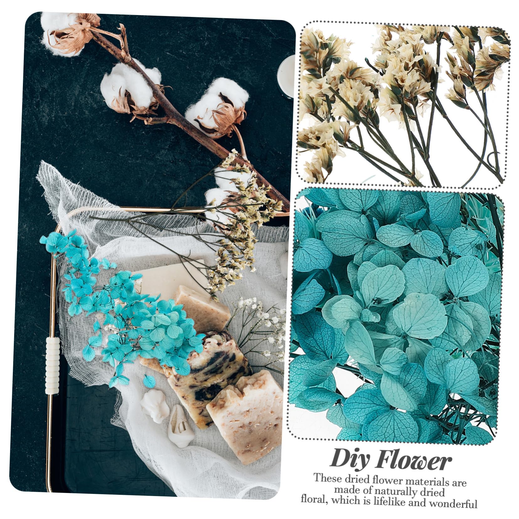 Abaodam 5ensembles Fleurs Séchées Naturelles pour Kit De Matériaux Artisanaux Aromatiques pour Bougies Et Décorations Maison Parfait pour Saint-Valentin Et Bricolage