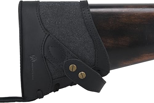 Tas Trost Almohadilla de retroceso de pistola para rifles, escopetas, pistola de tiro resbalón en la reducción de retroceso de cuero (negro)