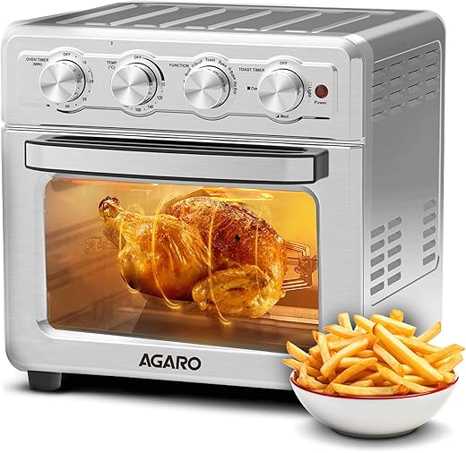 AGARO Regal Air Fryer For Home, 23L, Family, Rotisserie Convection Oven, 1800W Electric Oven, 7 Presets Programs, Stainless Steel, Bake, Roast,…
