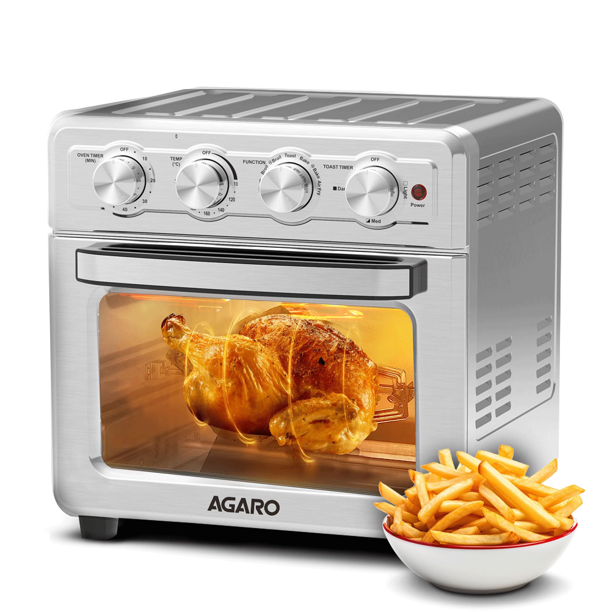 See full amazon price history chart for AGARO Regal Air Fryer For Home, 23L, Family, Rotisserie Convection Oven, 1800W Electric Oven, 7 Presets Programs, Stainless Steel, Bake, Roast, Toast and Reheat, Silver. AGARO Regal Air Fryer For Home, 23L, Family, Rotisserie Convection Oven, 1800W Electric Oven, 7 Presets Programs, Stainless Steel, Bake, Roast, Toast and Reheat, Silver. (B0BBGM79DS) Amazon Price History, Amazon Price Tracker