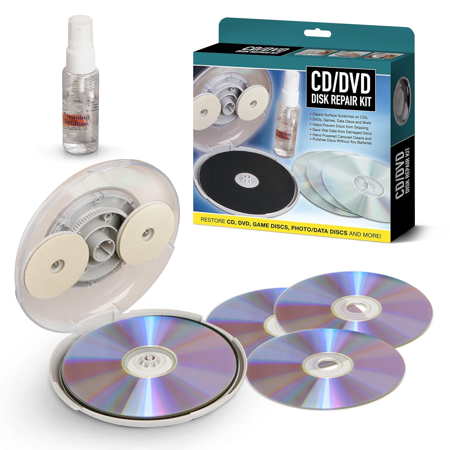CD/DVD Disc Repair Kit Fix Scratches and Skips Protect Data : Amazon.in:  Electronics