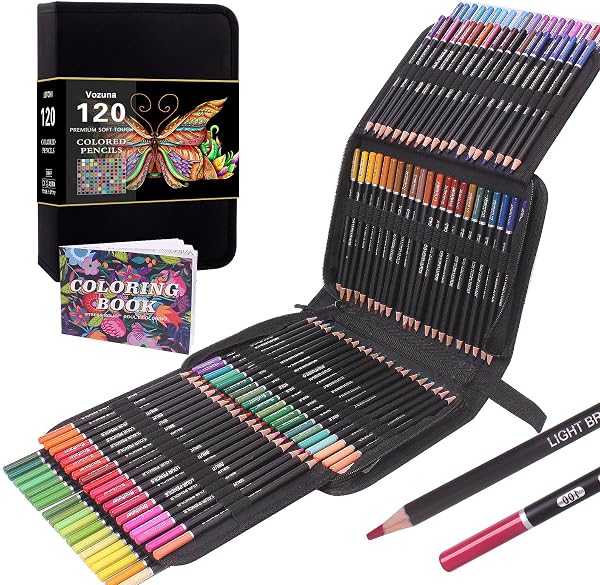 Vozuna 120 Crayons de Couleur Zippés