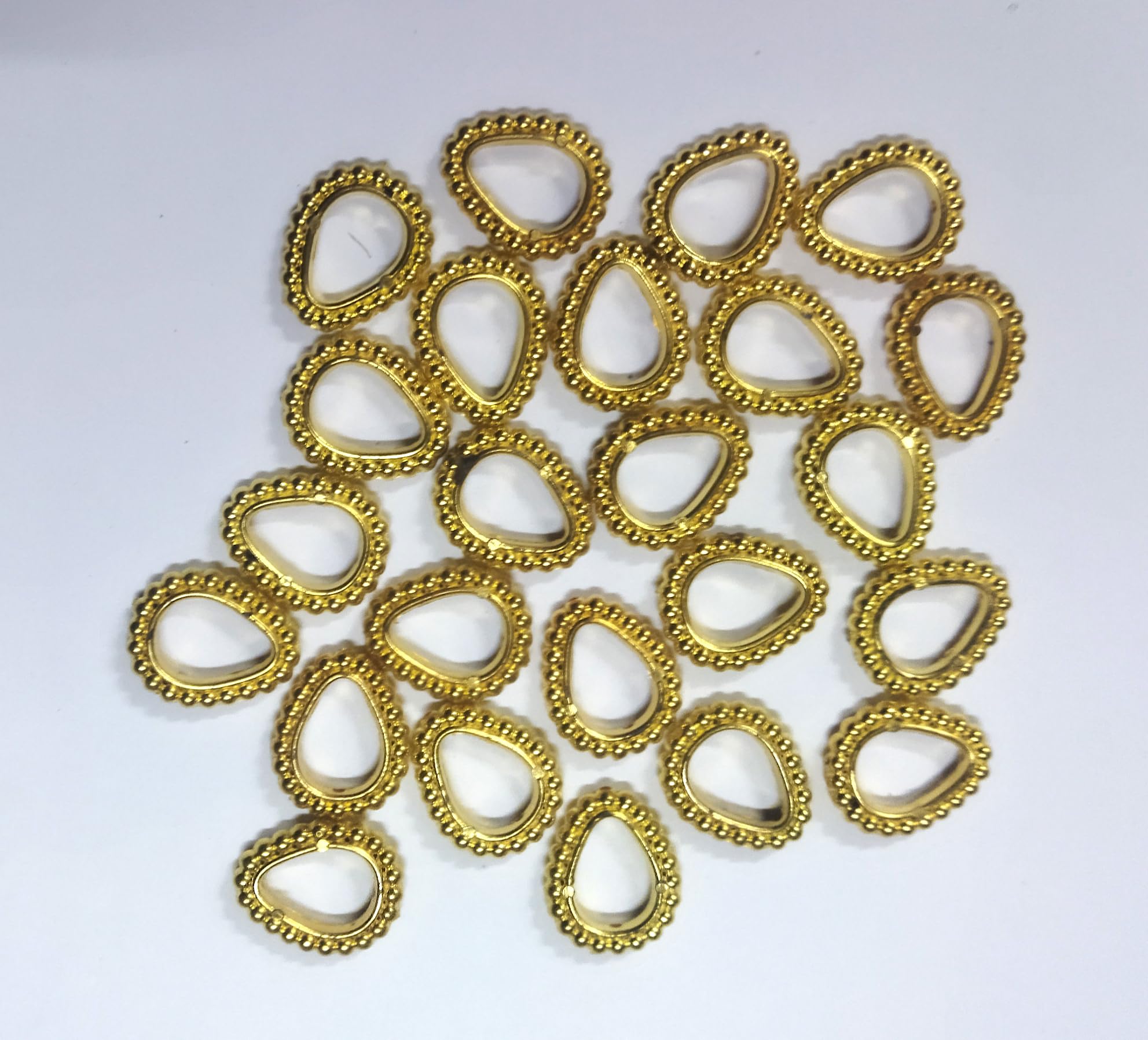Golden Frames for Kundan Stonework/Chakri Frame (Thilak Shape)(50 Pcs) 2 x 1.5cm-image-10