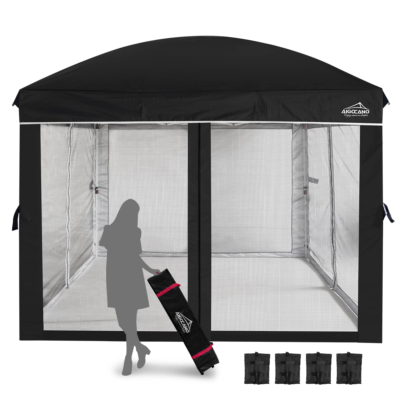 Photo 1 of AIGOCANO Canopy Tent with Netting Screen,10x10 Easy Pop Up Gazebo