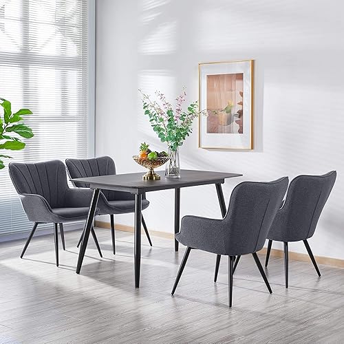 Miniatura 2 de Yaheetech Silla de comedor, 2 piezas, reposabrazos de tela, sillas de restaurante, sillas de recepción de hotel, silla de ocio, sofá, silla lateral,