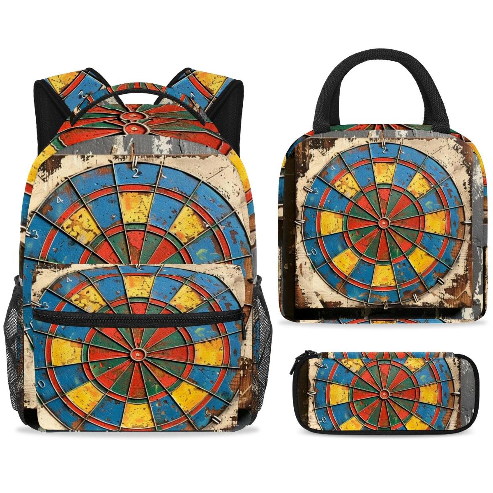 Set di zaino per la scuola con borsa per il pranzo e astuccio, set da 3 pezzi per libri scolastici, zaino da viaggio, zaino casual per adolescenti, ragazze, ragazzi, primaria, junior, medio