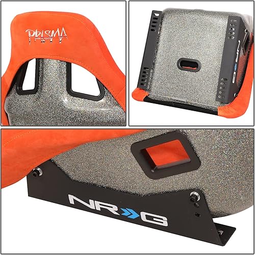 Vista 40 de NRG Innovations NRG-FRP-303RD-ULTRA Asiento universal de carreras con respaldo fijo con adaptadores de montaje lateral para arneses de 6 puntos