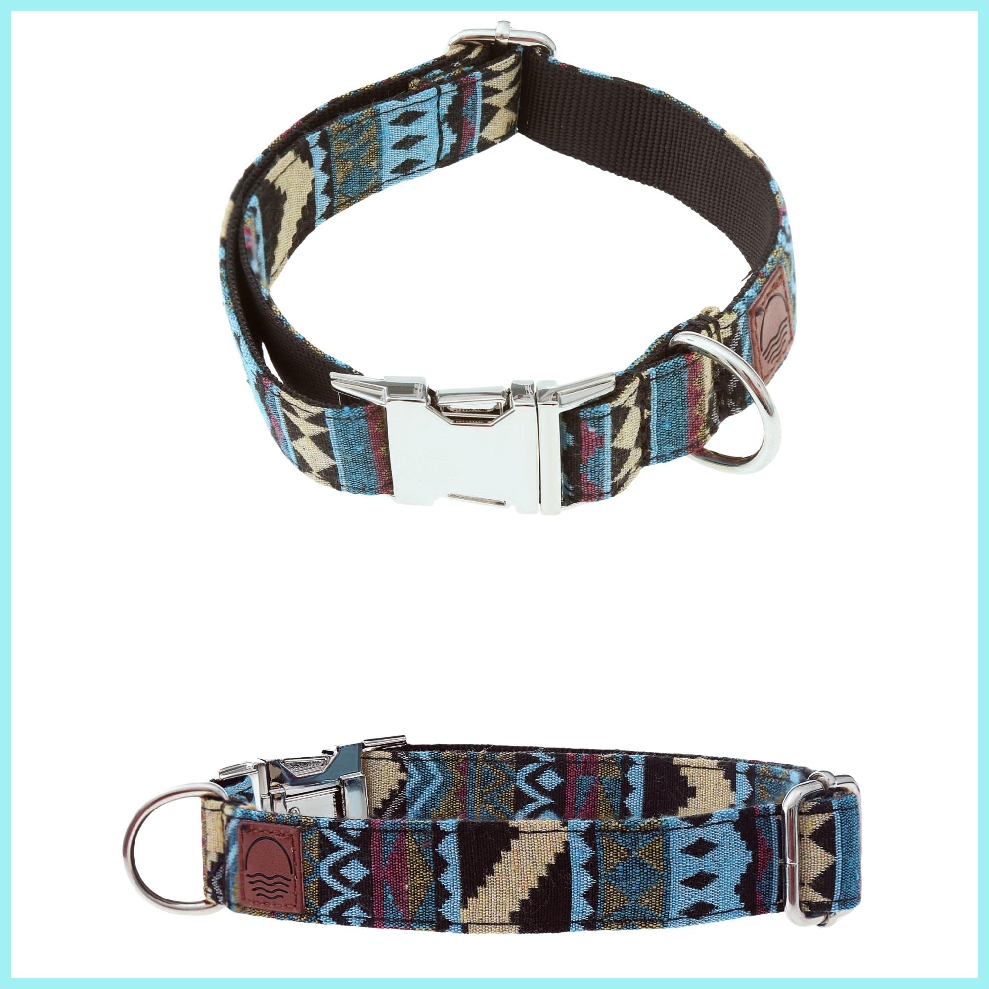 Made by Nami Boho Dog Collar Set of 2 Made of Nylon, Various Sizes for Large and Small Dogs, Adjustable with Metal Clasp - Image 3