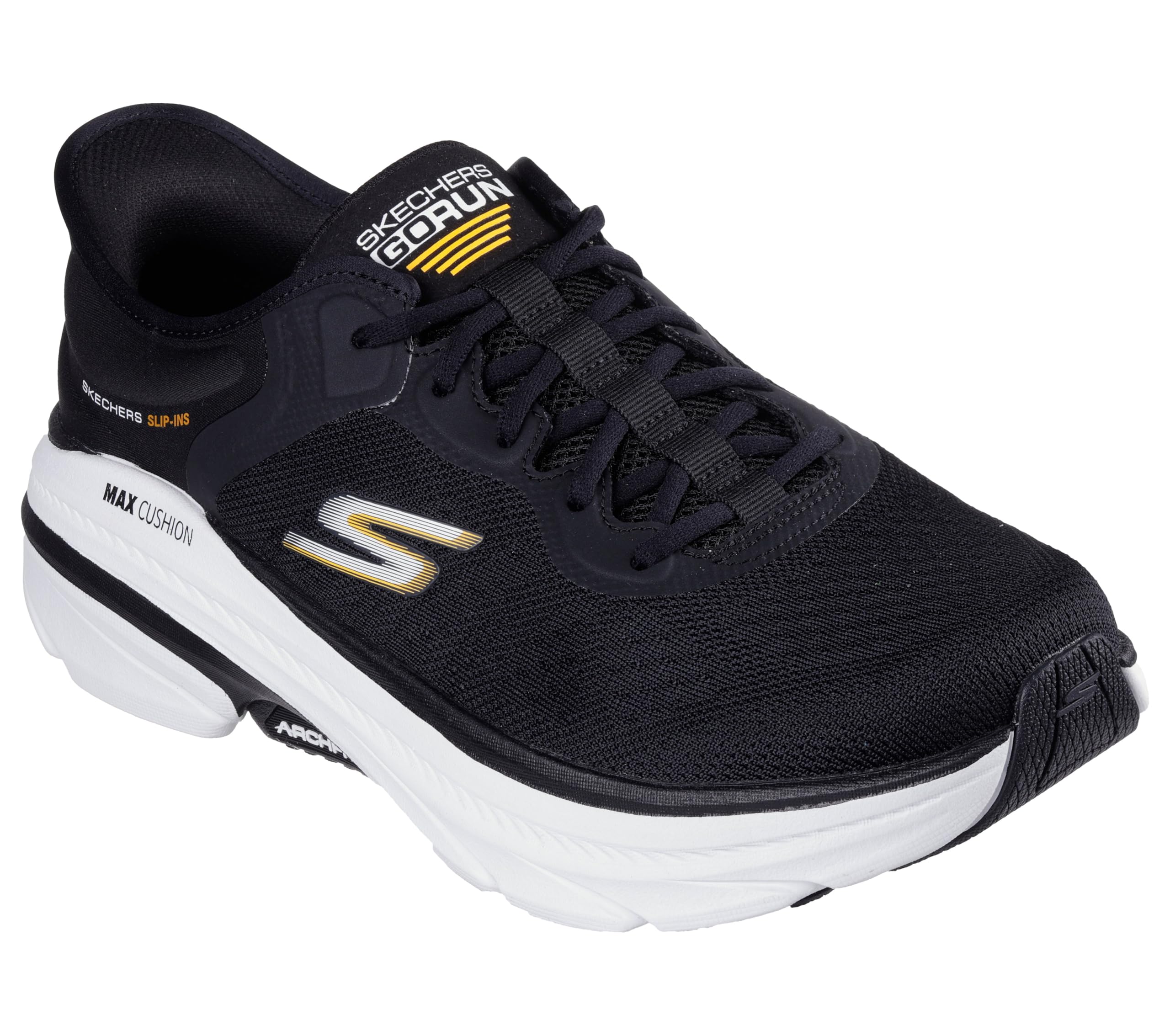 Skechers Men's Max Cushioning Arch Fit 2.0 Antilles Slip-in Trainers, Black Textile Synthetic Trim, 8.5 UK