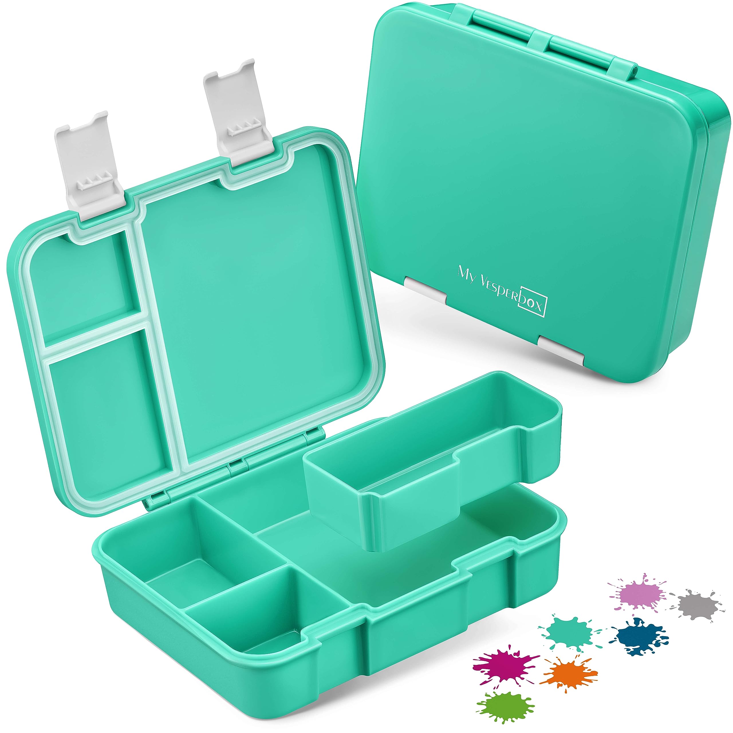 My Vesperbox – Jin - Bento Box Kinder - Lunchbox - extrem robust – Brotdose – Brotbox ideal für Kindergarten und Schule (Türkis)