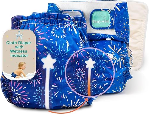 Pañales de tela reutilizables con indicador de humedad, pañal de natación, 1 funda impermeable agradable a la piel e inserto de talla única, pañales