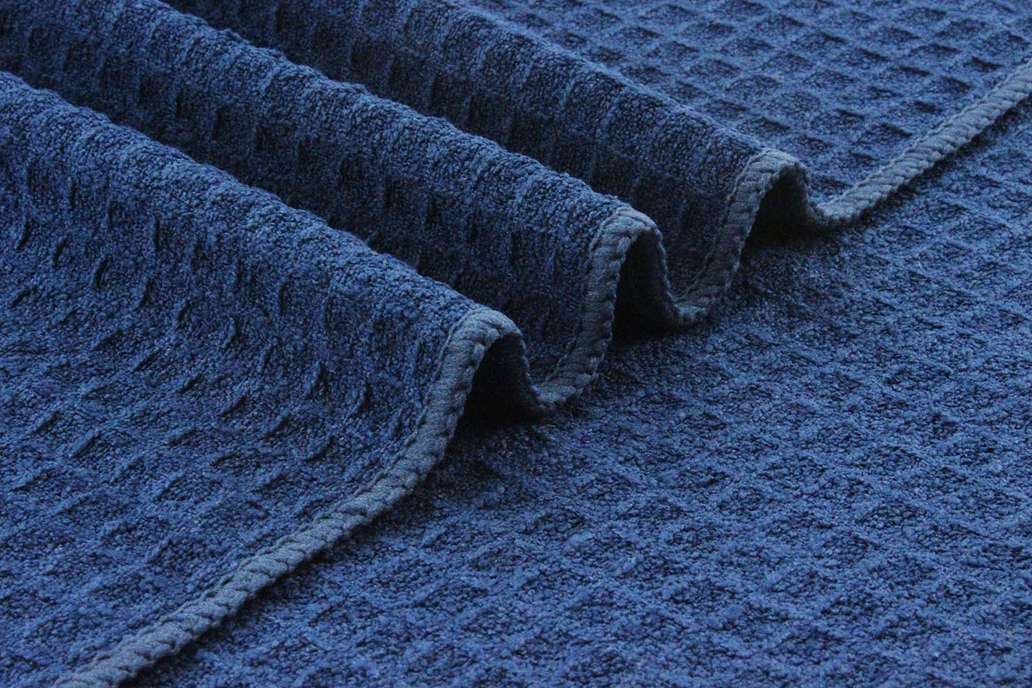Küchentücher Set Marineblau 4er – Waffelgewebe Mikrofaser, Schnell Trocknend, Mit Aufhängeschlaufe, 40,6x61 Cm, Landhausstil
