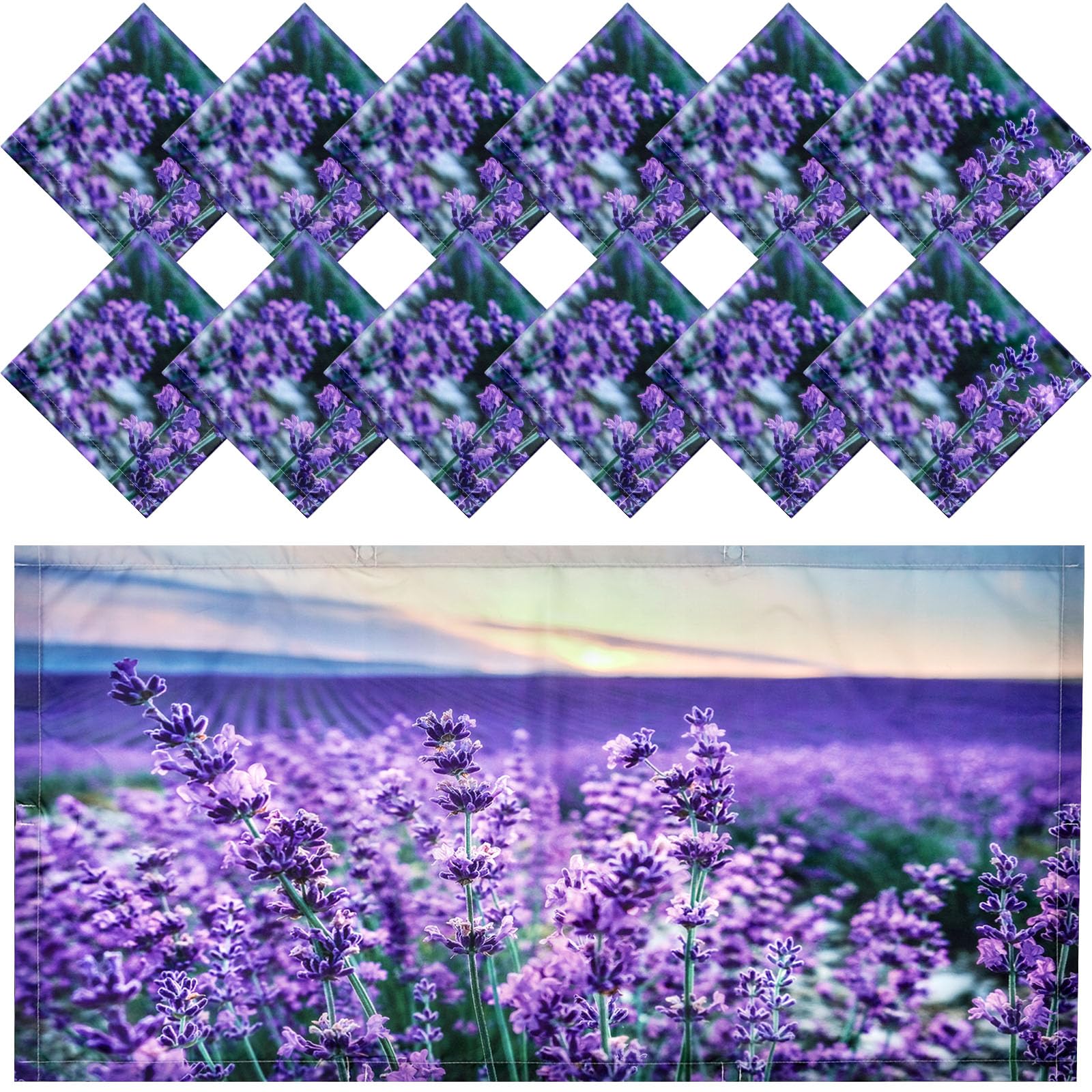 Hortsun 12 Pcs Classroom Fluorescent Light Covers Bulk, Lavender