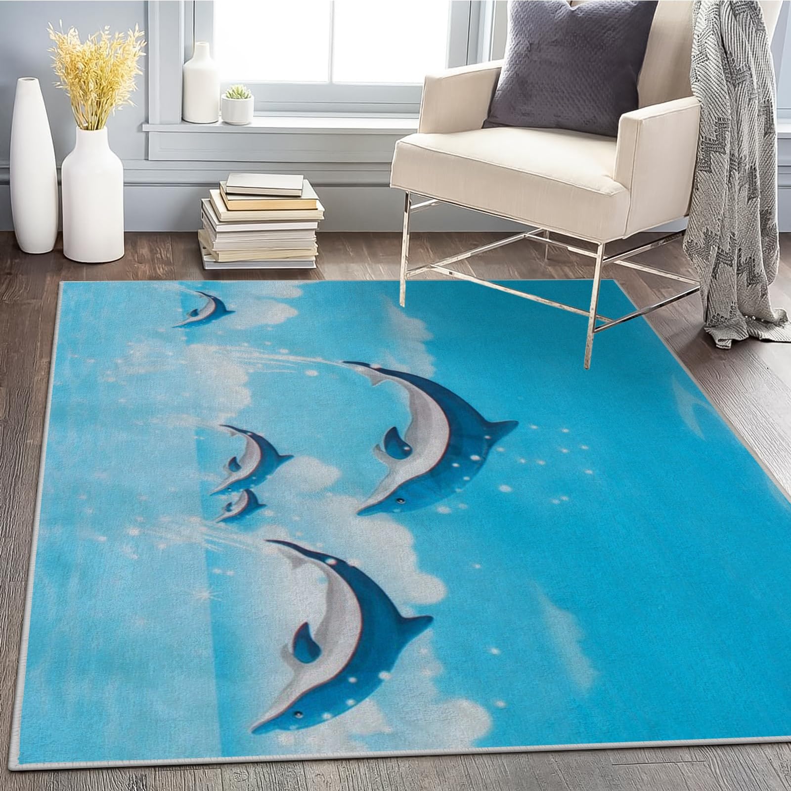 Tapijt machine wasbare vloerkleden woonkamer antislip vloerkleden Blauw bruin grijs geometrische driehoek patroon woonkamer tapijt vochtbestendig en ademend slaapkamer tapijt 160x200cm