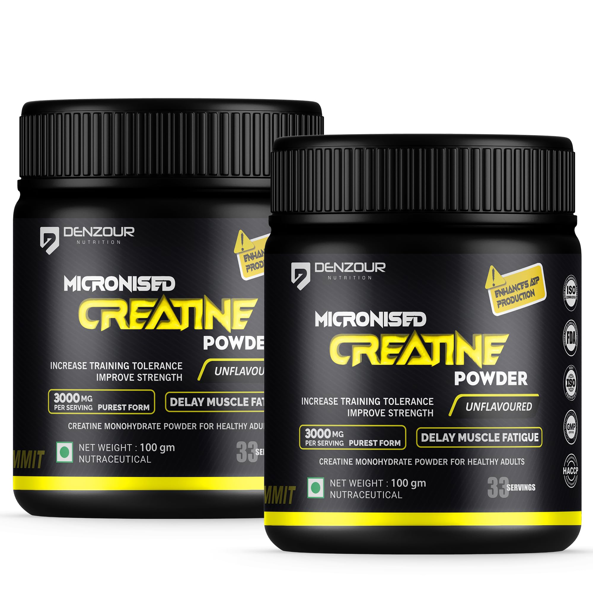 DENZOUR NUTRITION Pure Micronised Creatine Monohydrate Powder (100G, 33 Servings) | Lab Certified | Unflavoured | Fast Absorption | Enhance Strength, Fast Recovery & Increased Muscle | 3g Per Serve | Pack of 2 (B0DBCZ51JG) Amazon Price History, Amazon Price Tracker