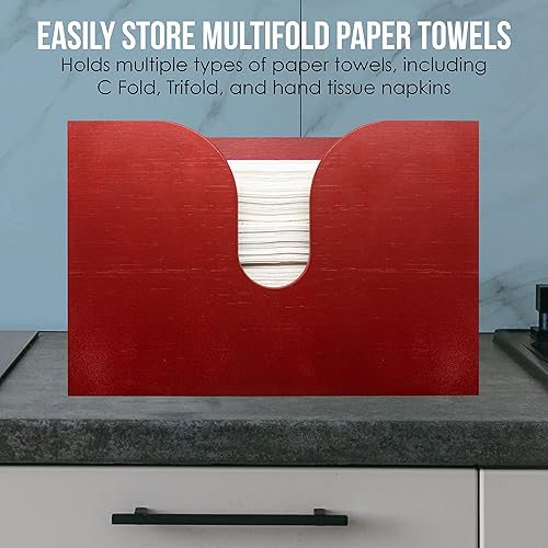 Miniatura 2 de Dispensador de toallas de papel de bambú, soporte para toallas de papel para montaje en pared y encimera para decoración de cocina y baño. Capacidad