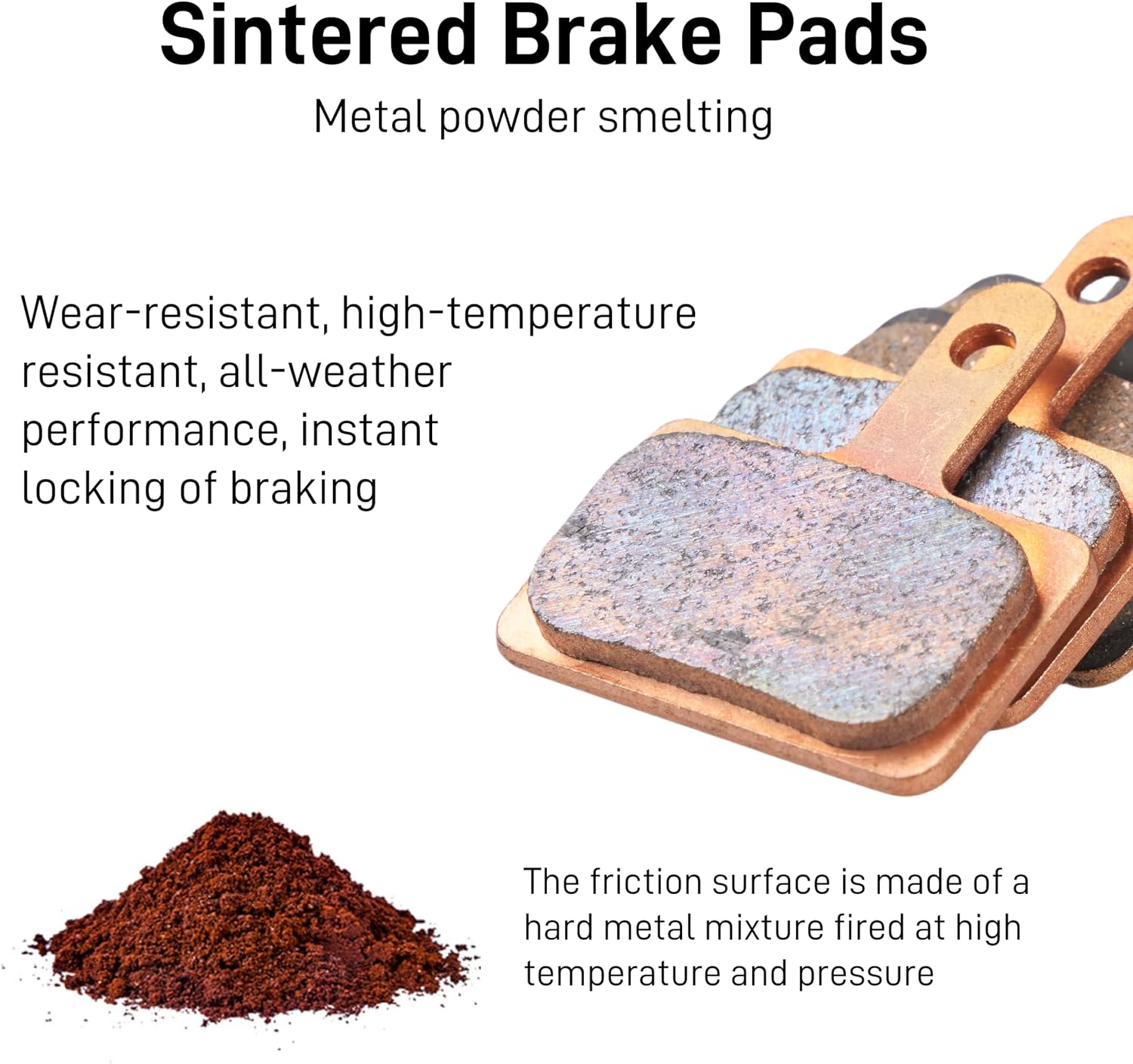 4 Pairs/10 Pairs Bike Brake Pads,3 Materials are Available Semi-Metallic/Sintered Metal/Ceramic Disc Brake Pads with Clearance Adjuster,Bike Brake Pads Compatible with Shimano TRP Tektro Deore Br