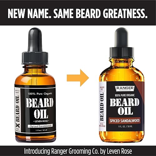 Miniatura 2 de Ranger Grooming Co - Aceite de barba de sándalo especiado y acondicionador sin enjuague por Leven Rose, 100% puro y orgánico natural para barbas