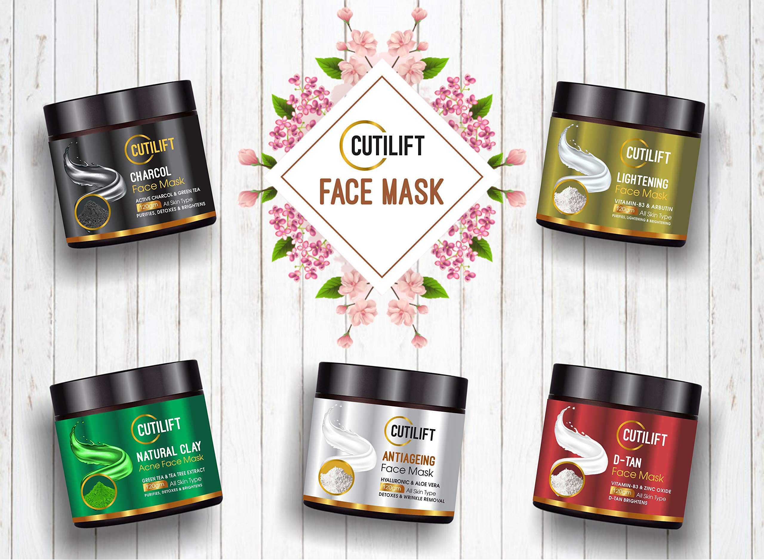 Cutilift Natural clay 2% Salicylic Acid Clay Face Mask Tea Tree Mask for Men and Women for Acne & Blemish Prone Skin 3